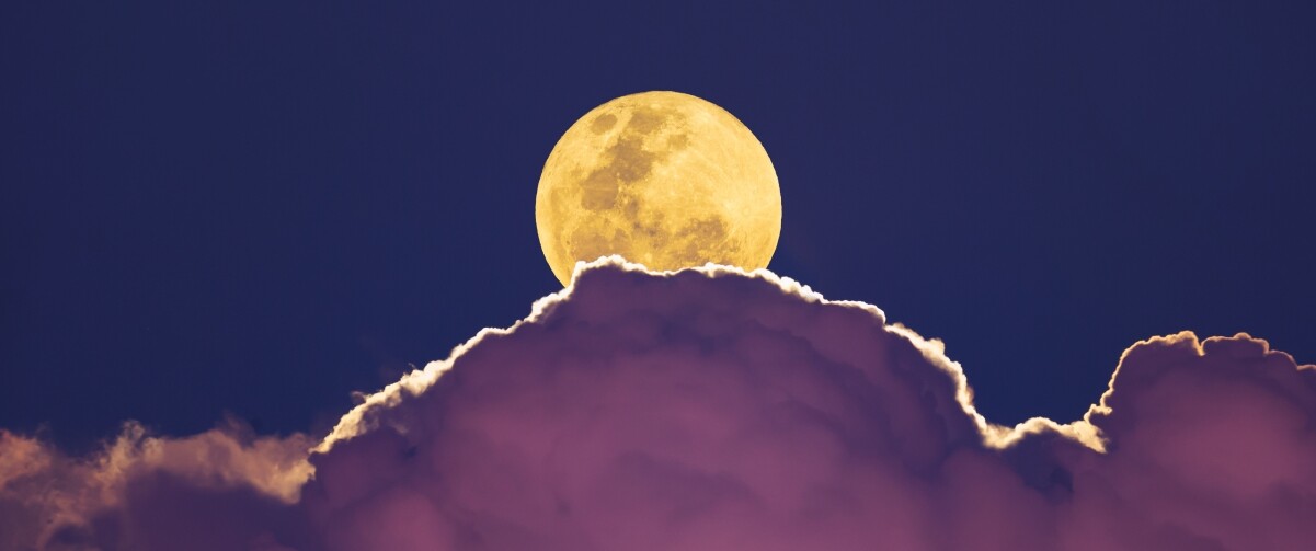 月亮云自然风景3440×1440壁纸